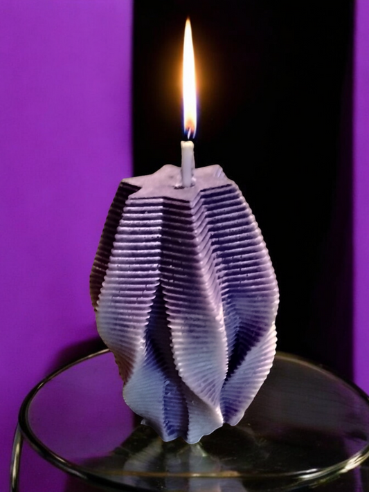 Geometric spiral candle