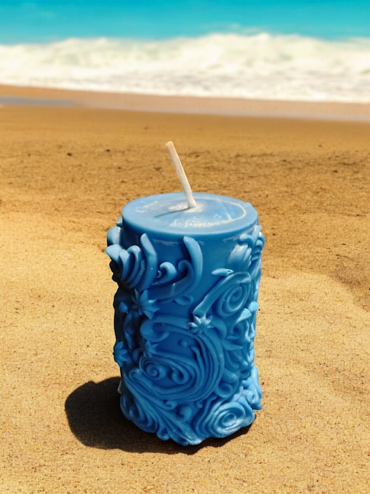 Stars and swirls Pillar Candle