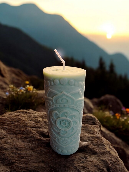 Mandala Pillar Candle